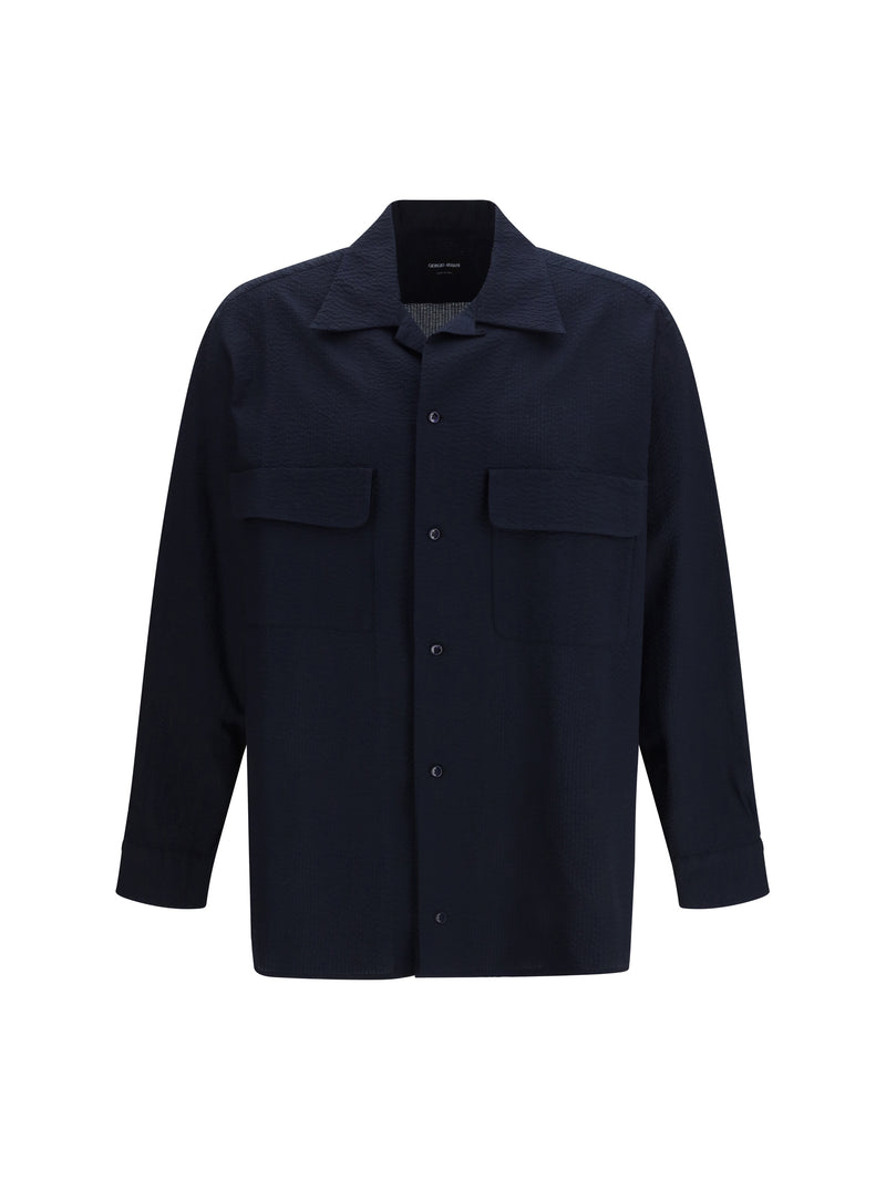 Giorgio Armani Giorgio Armani Cotton Shirt Night Sky Men - World Class Fashion