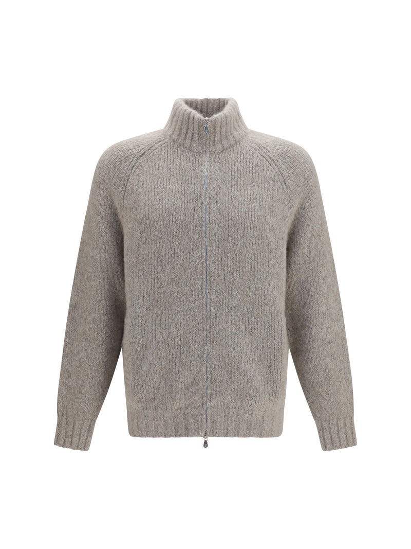 Brunello Cucinelli Brunello Cucinelli High-neck Cashmere And Silk Cardigan With Zip - World Class Fashion