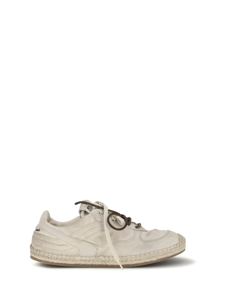 Miu Miu Miu Miu Gymnasium Sneakers Ecru Women - World Class Fashion