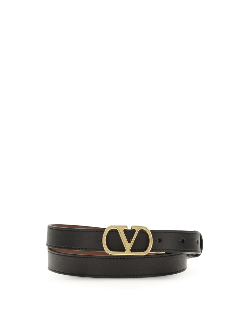 Valentino Garavani Valentino Garavani Smooth Leather Reversible Belt Brown - World Class Fashion