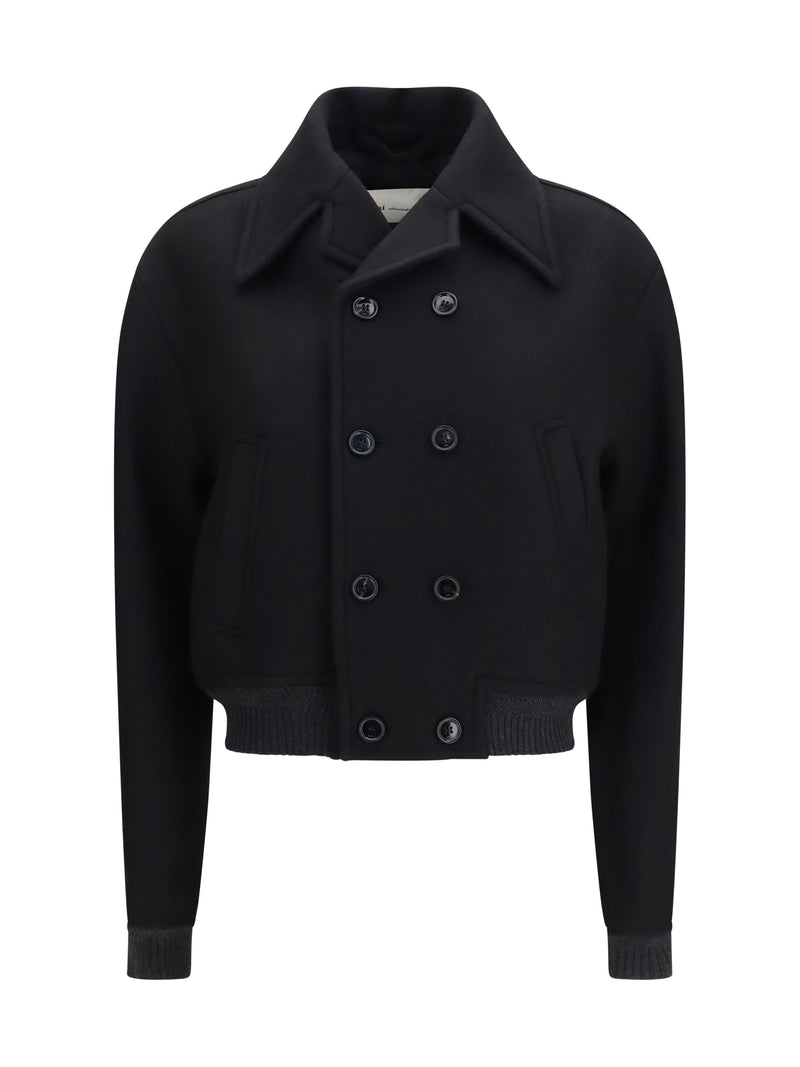 AMI Paris AMI Paris Wool Double-breasted Bomber Noir - World Class Fashion