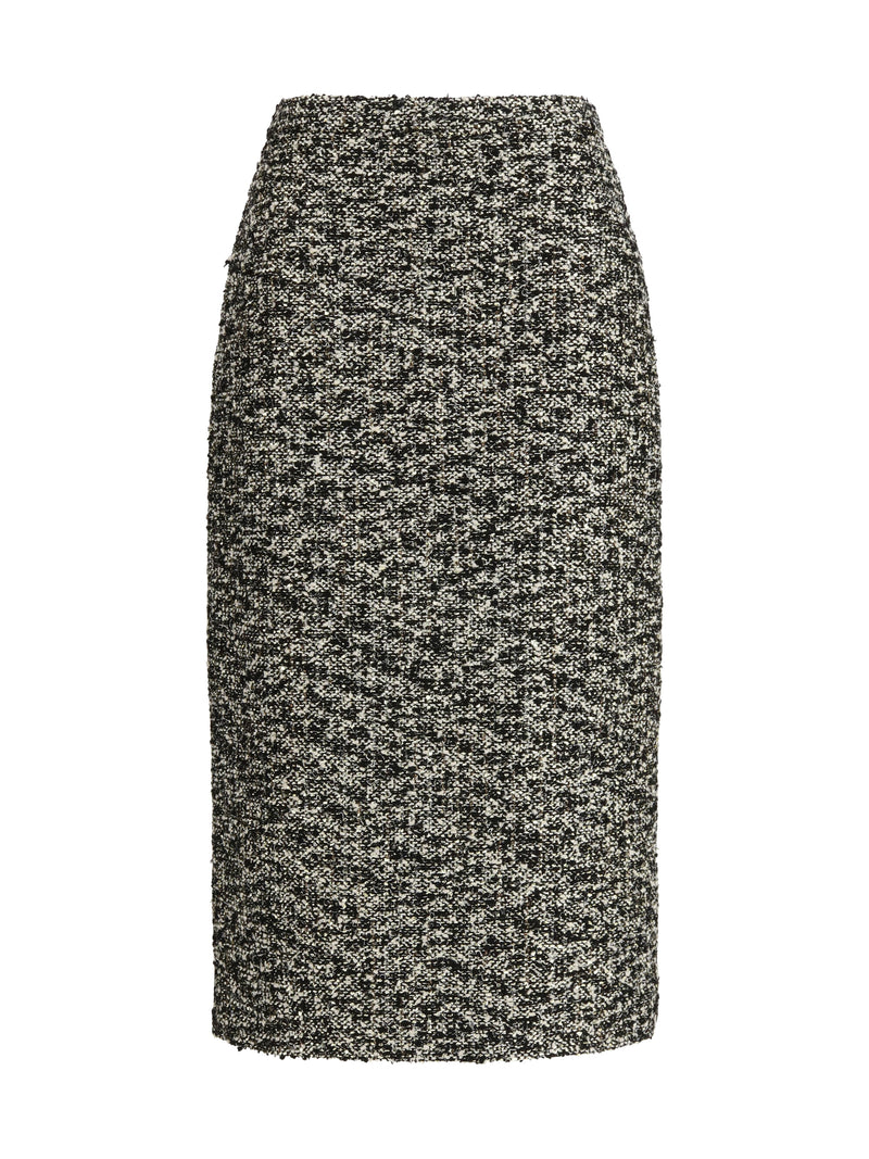 Gucci Gucci Laminated Bouclé Midi Skirt Black/White Women - World Class Fashion