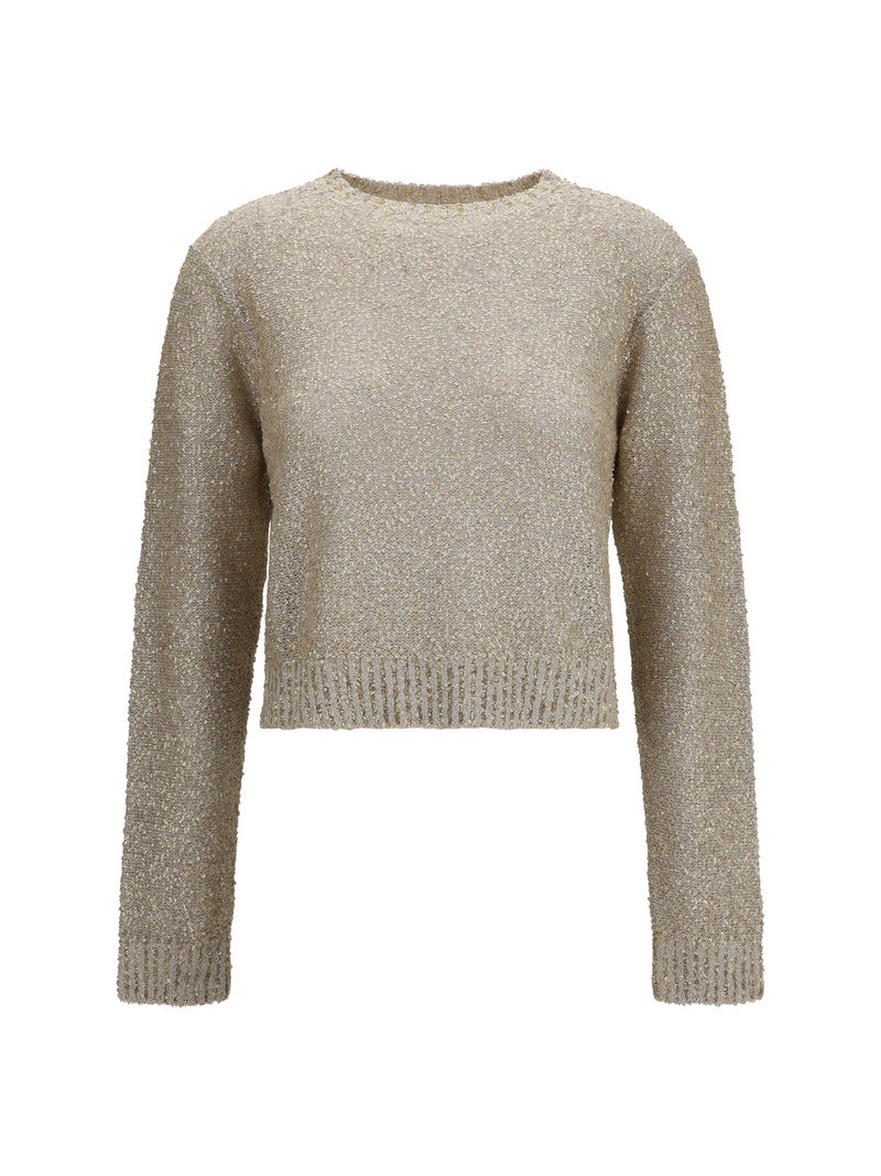 Brunello Cucinelli Brunello Cucinelli Long-sleeve Sequin Sweater Pietra - World Class Fashion
