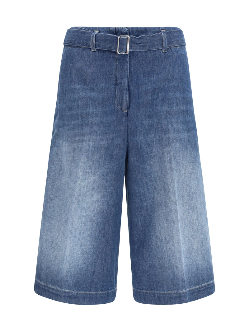 True Royal True Royal Cotton Belted Shorts Medium Blue - World Class Fashion