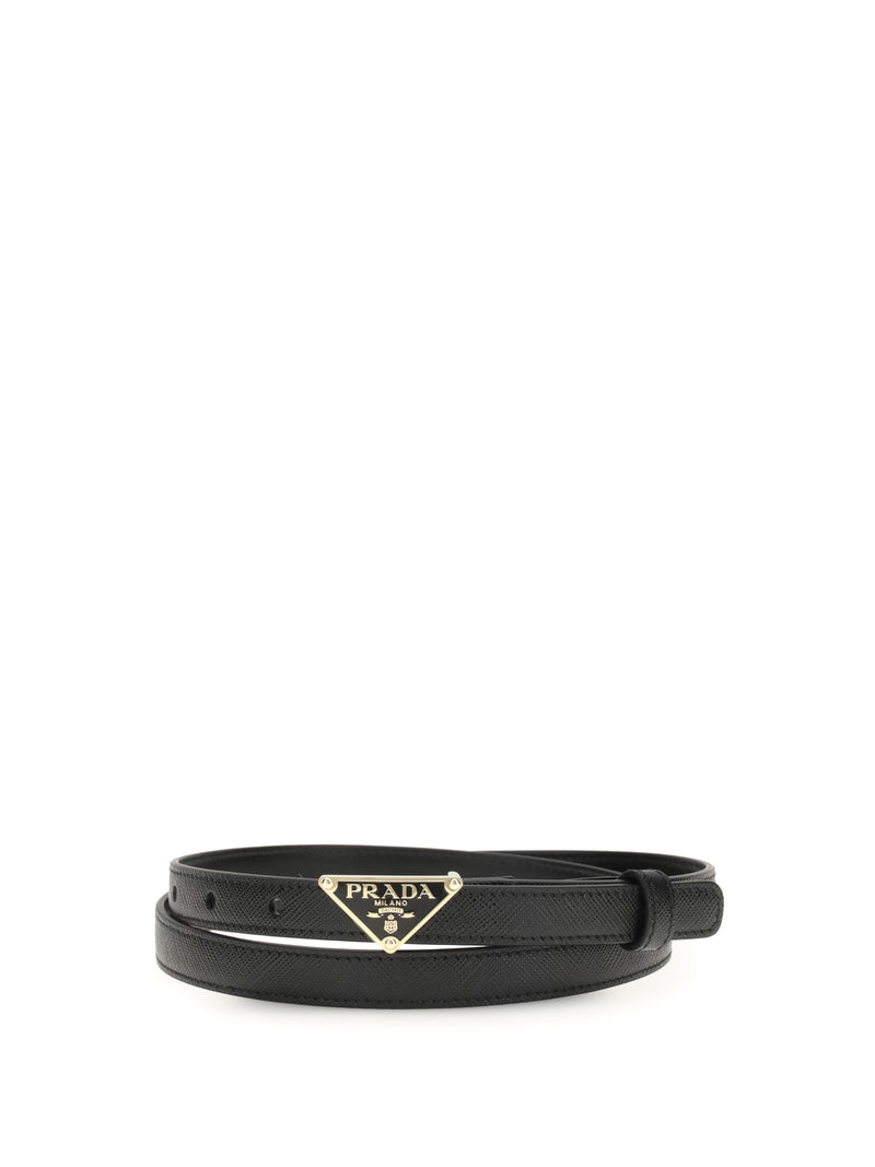 Prada Prada Leather Belt Nero Women - World Class Fashion