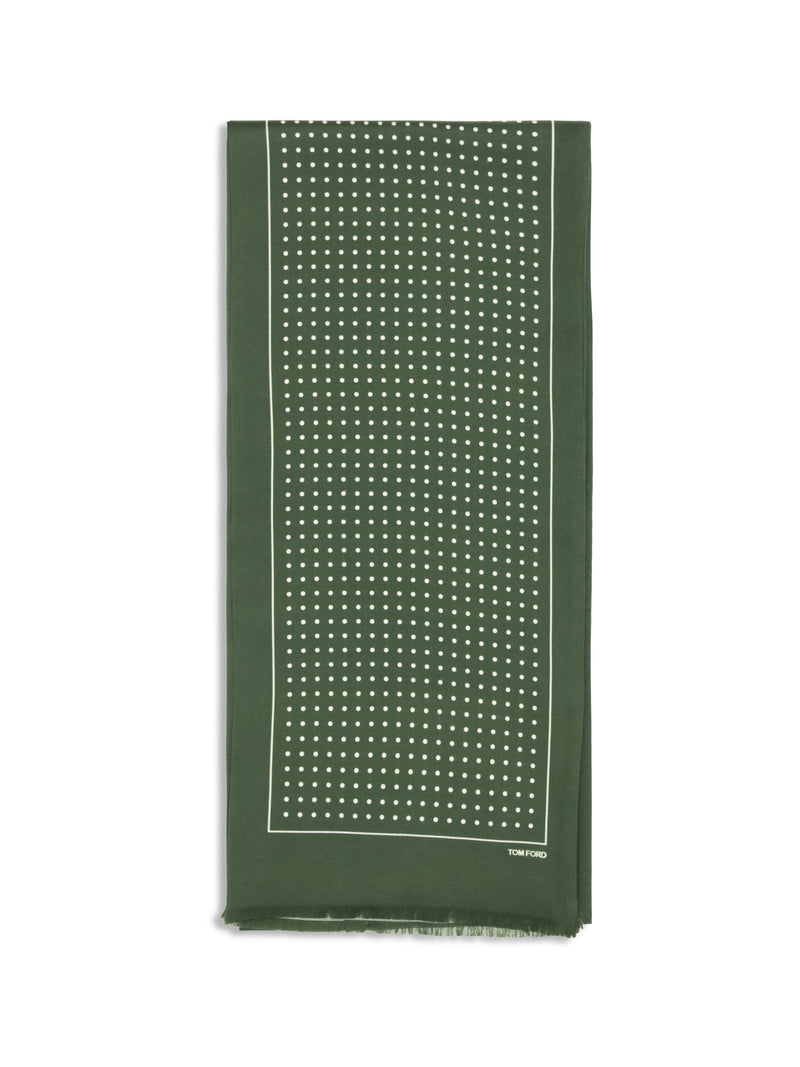 Tom Ford Tom Ford Polka Dot Scarf Green Wood - World Class Fashion