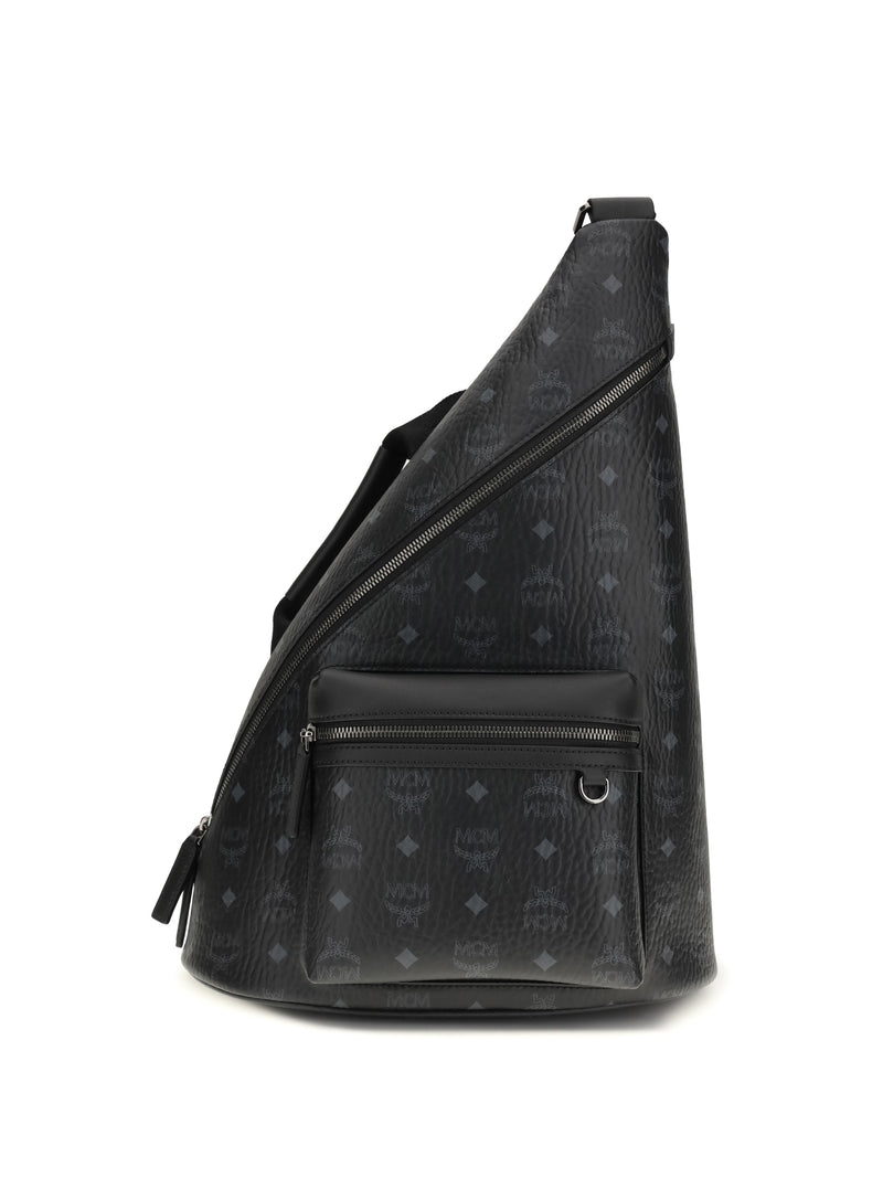 Mcm MCM Aren Sling Printed Canvas Backpack Black - World Class Fashion