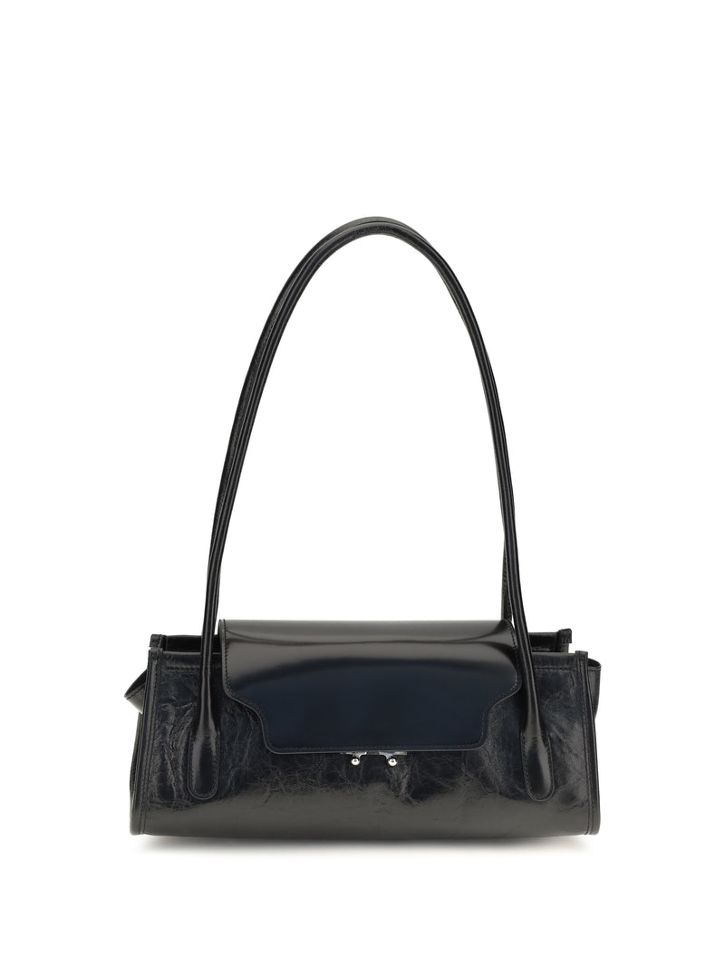 Marni Marni Trunkette Leather Shoulder Bag Black - World Class Fashion