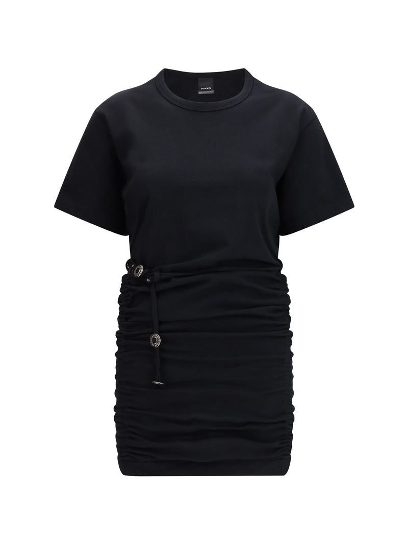 Pinko Pinko Short Jersey Dress Nero Limousine - World Class Fashion