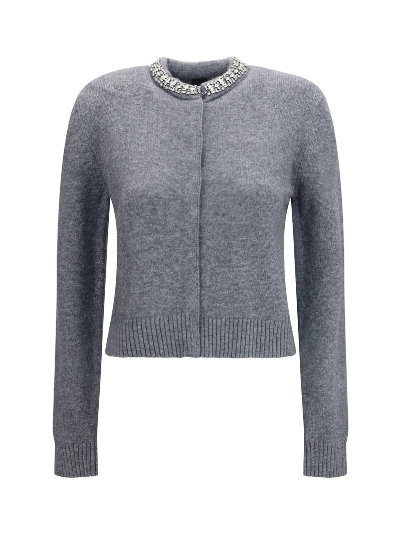 Pinko Pinko Colonia Cardigan with Jewel Collar Grey Women - World Class Fashion