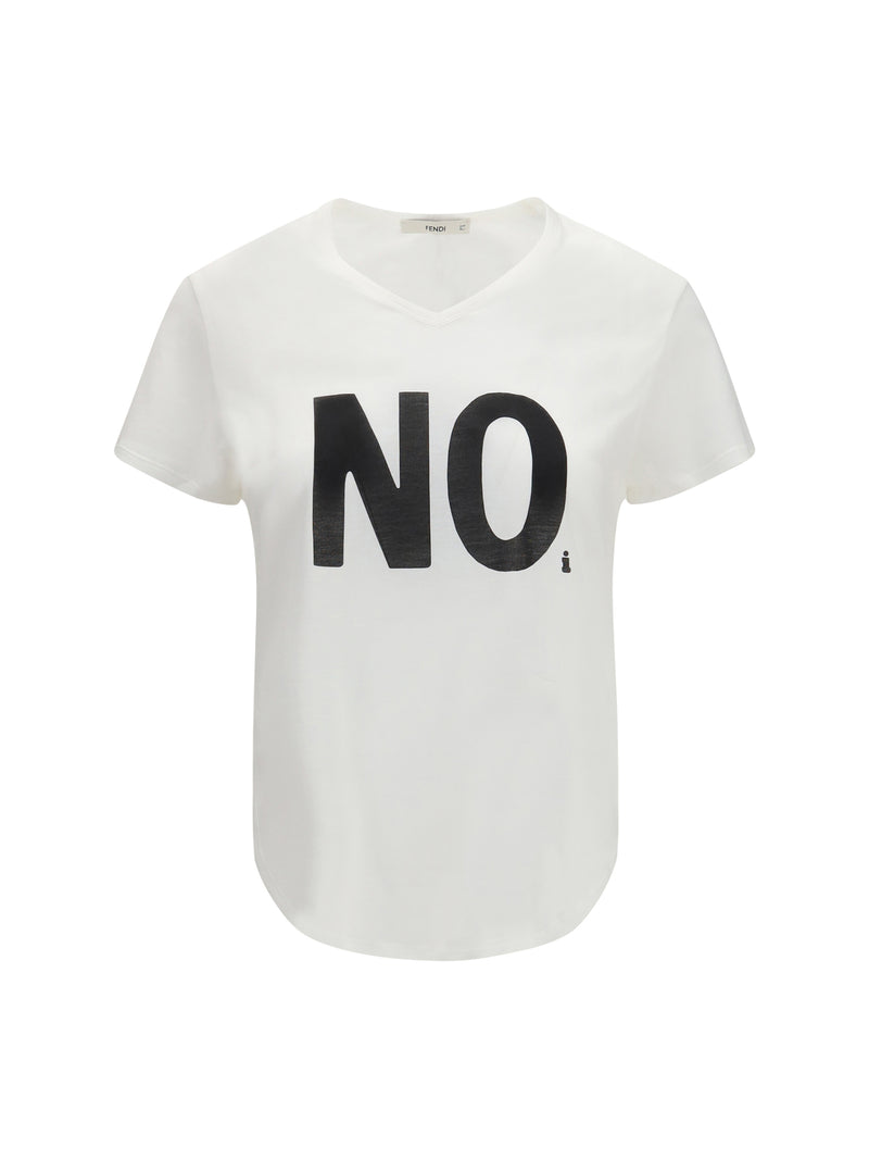 Fendi Fendi Noi Graphic Print Jersey T-shirt Avorio - World Class Fashion