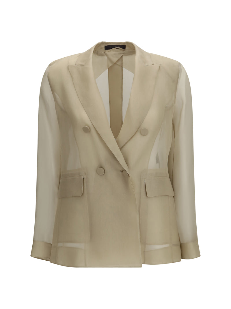 Pianoforte- Max Mara Pianoforte- Max Mara Chaqueta con eslogan Organza de seda Arena - World Class Fashion
