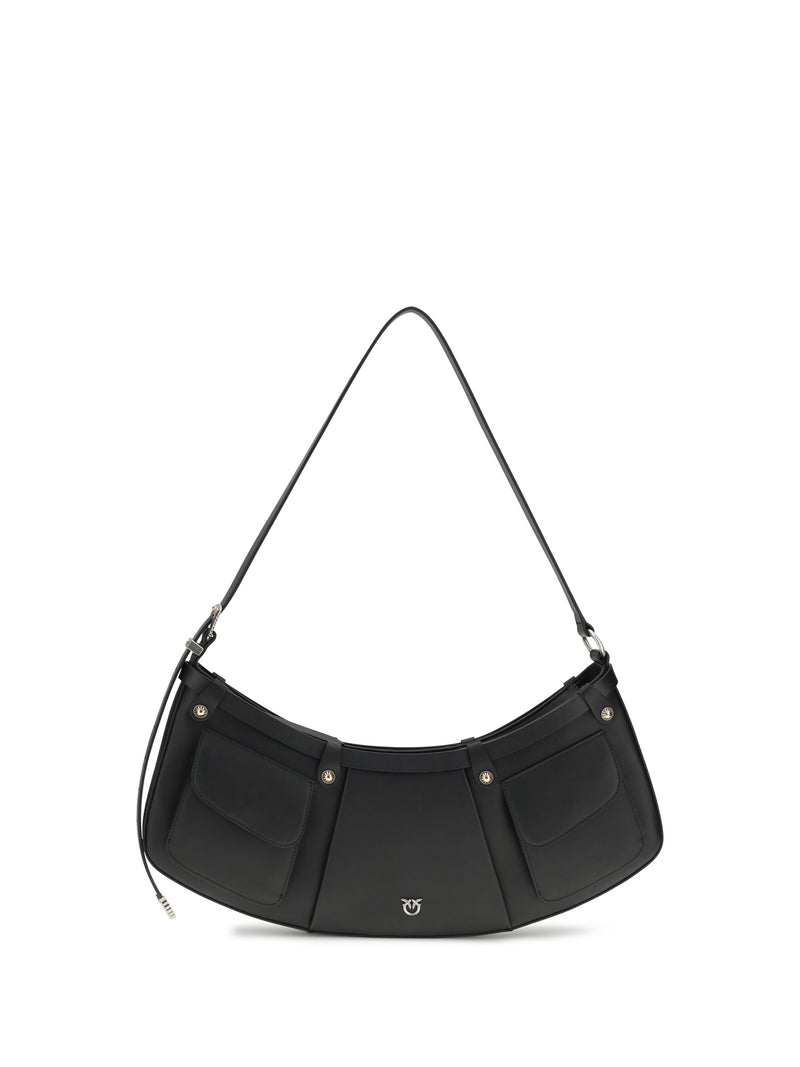 Pinko Pinko Large Pocket Body Shoulder Bag Nero-Old Silver - World Class Fashion