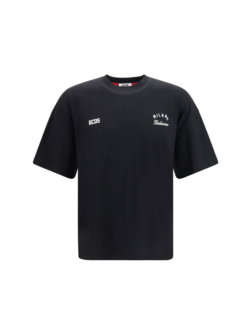 Gcds Gcds Cotton Crewneck T-shirt Black/Red Men - World Class Fashion