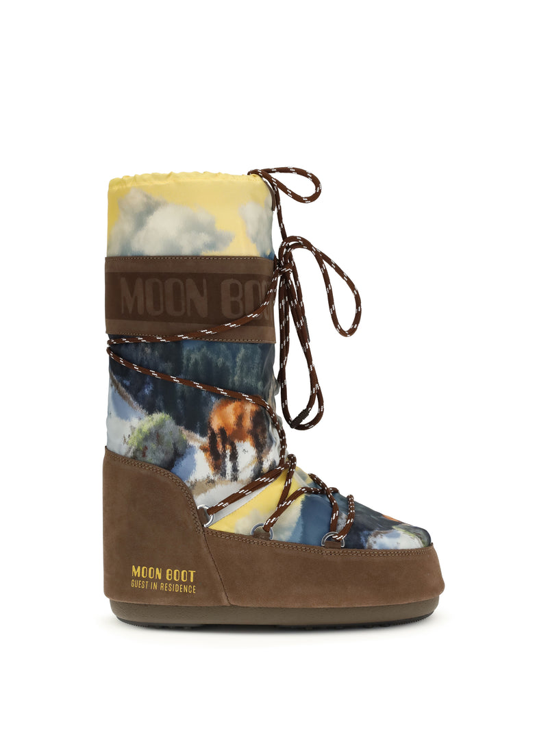 Moon Boot Botas estampadas Moon Boot X Guest In Residence color cacao - World Class Fashion