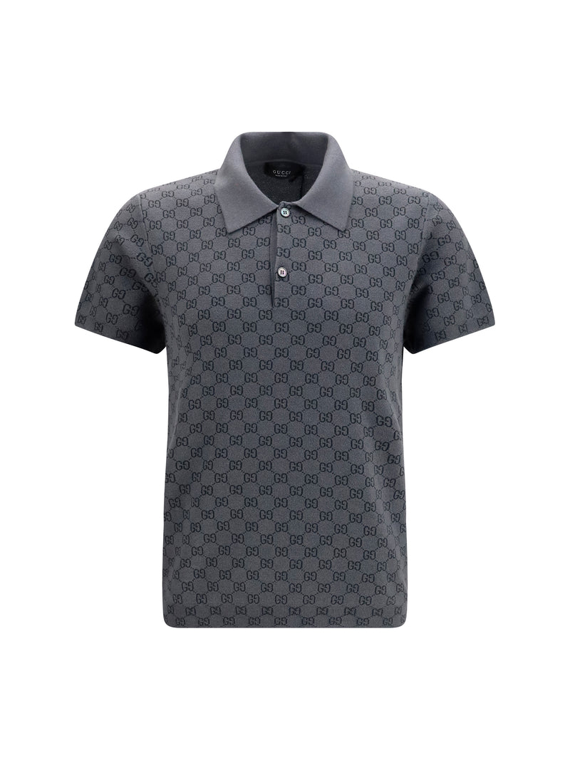 Gucci Gucci Gg Jacquard Wool And Silk Polo Shirt - World Class Fashion