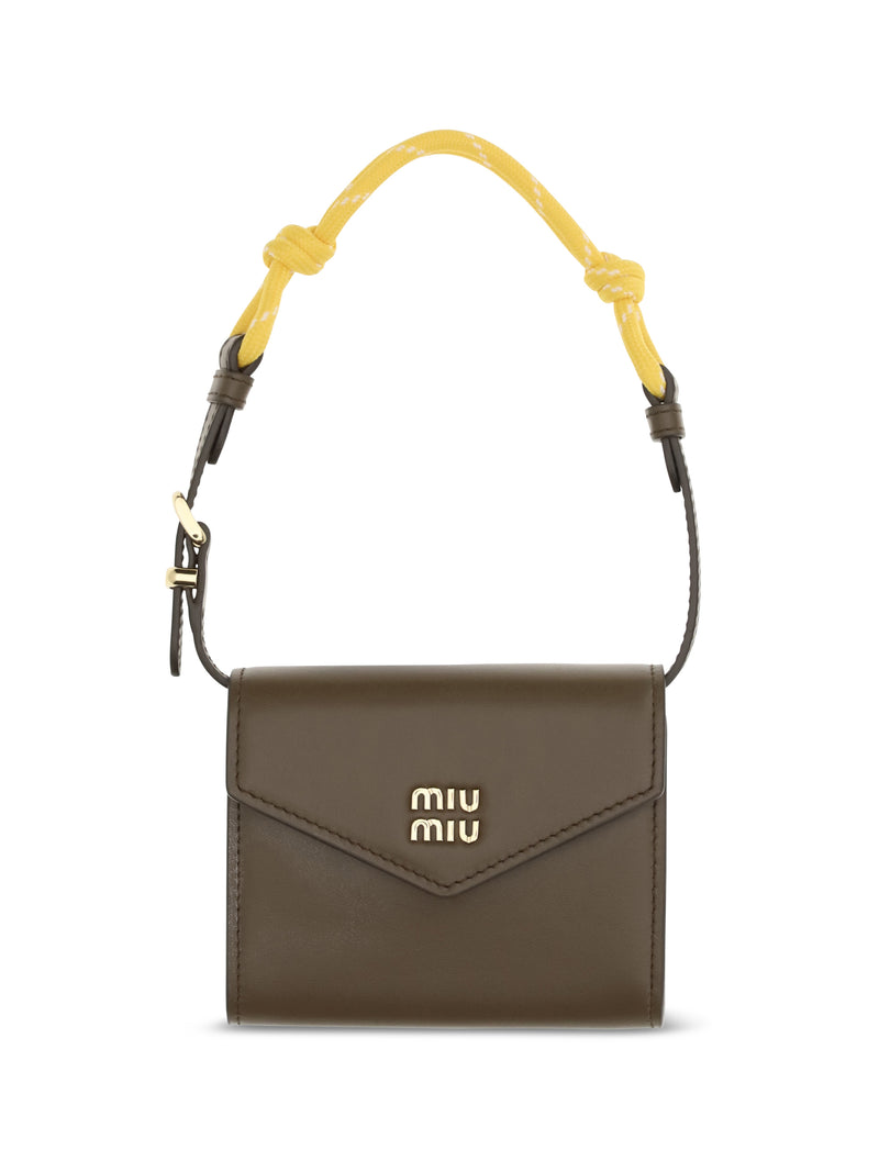 Miu Miu Miu Miu Rope Handle Wallet Tundra+Giallo - World Class Fashion