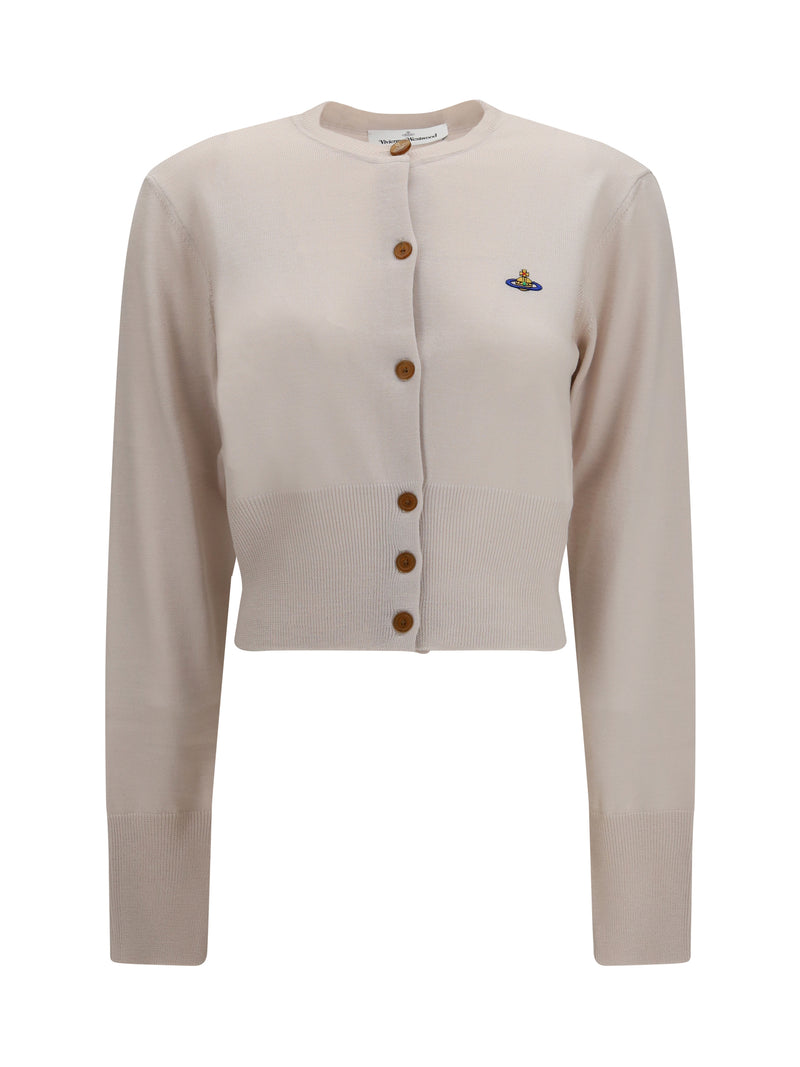 Vivienne Westwood Vivienne Westwood Bea Cropped Wool Cardigan Limestone - World Class Fashion