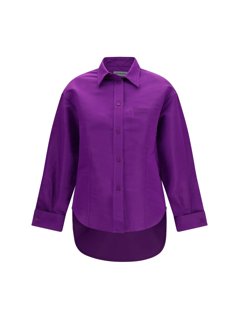 Balenciaga Balenciaga Asymmetric Cotton Shirt Purple Women - World Class Fashion