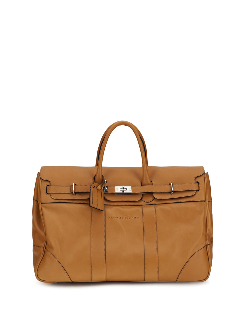 Brunello Cucinelli Brunello Cucinelli Leather Travel Bag Naturale Men - World Class Fashion