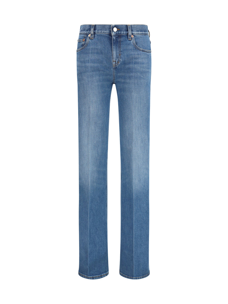 Gucci Gucci Flare Stretch Cotton Jeans Blue Women - World Class Fashion