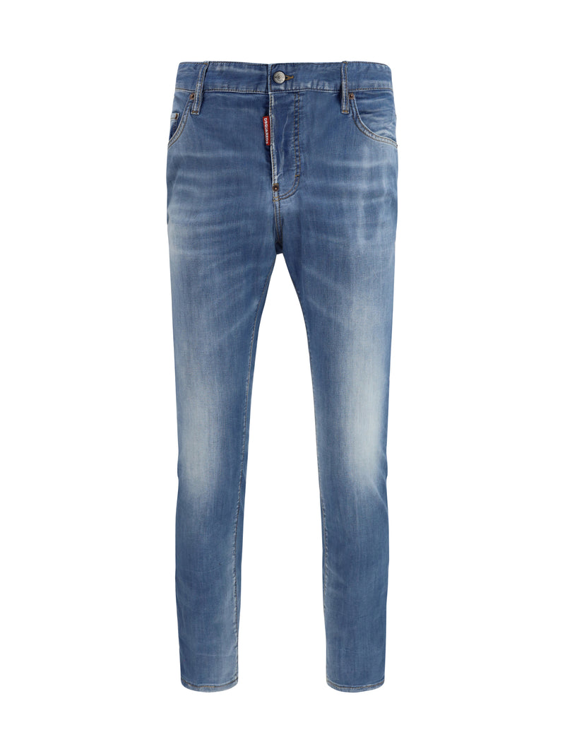 Dsquared2 Dsquared2 Cotton Jeans with Logo Navy Blue - World Class Fashion