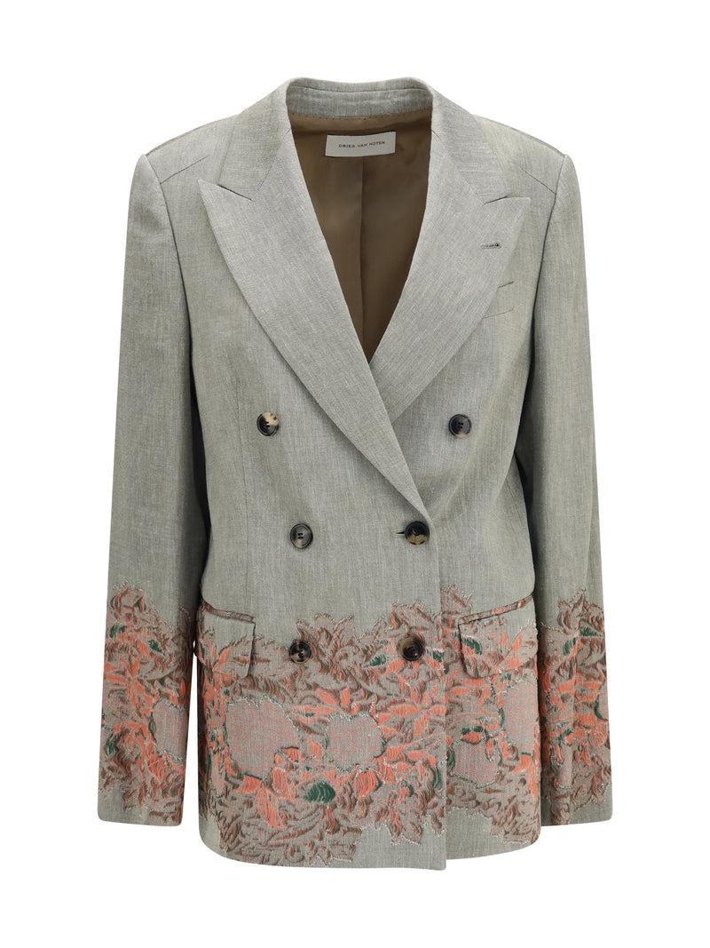 Dries Van Noten Dries Van Noten Embroidered Blazer Grey Women - World Class Fashion