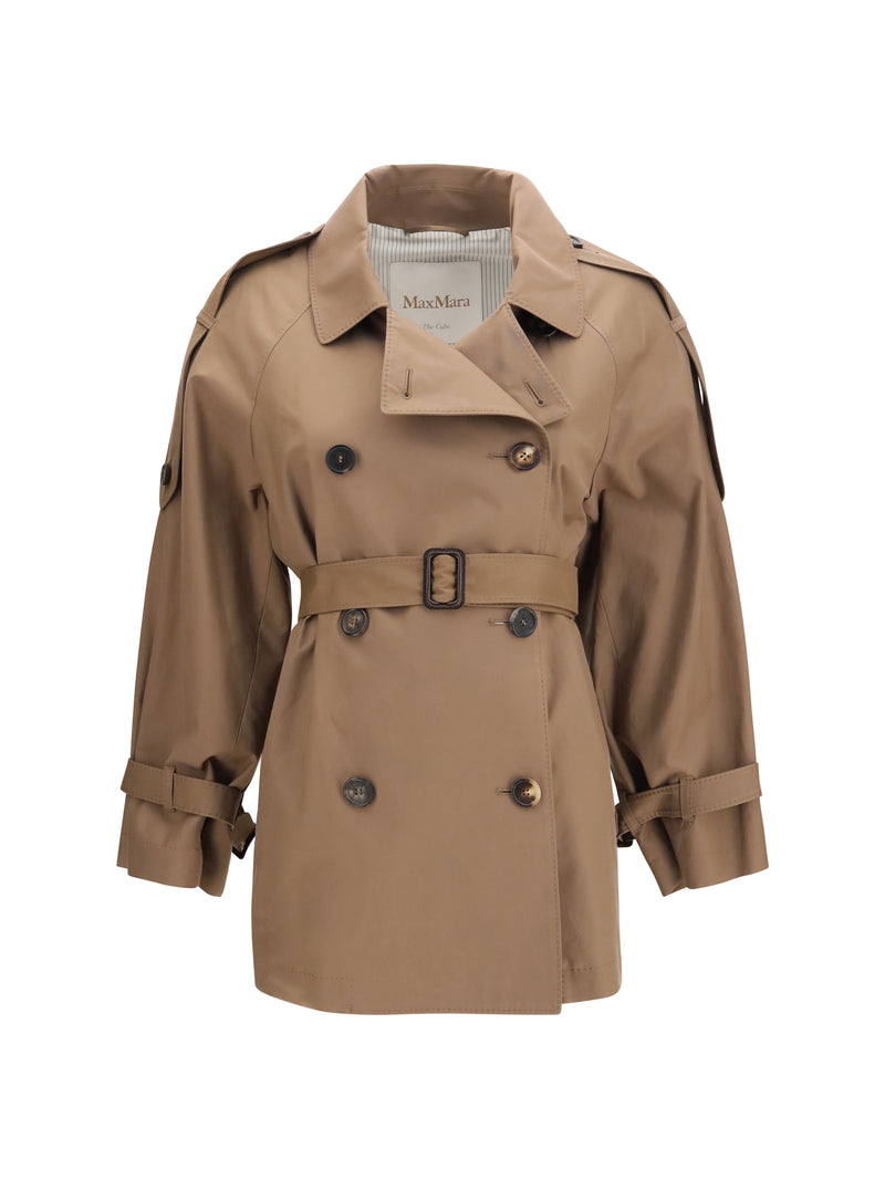 Max Mara The Cube Max Mara The Cube Short Water Repellent Twill Trench Coat - World Class Fashion