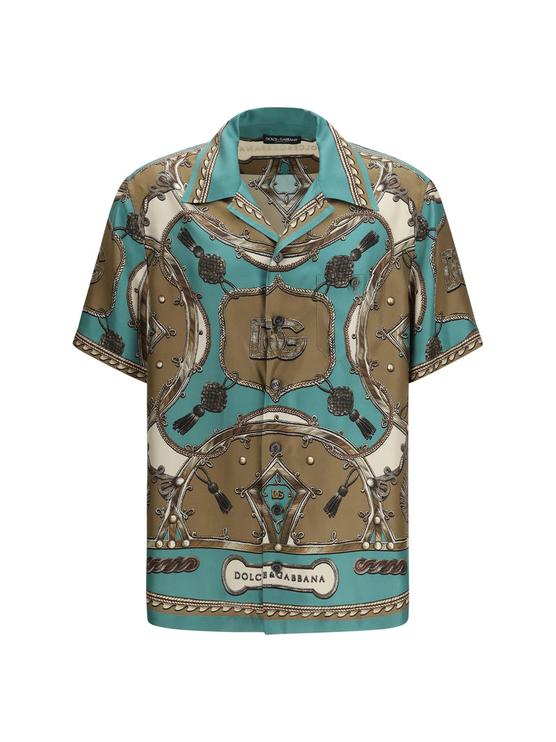 Dolce & Gabbana Dolce & Gabbana Hawaii Shirt Washed Silk Twill Cargo Print - World Class Fashion