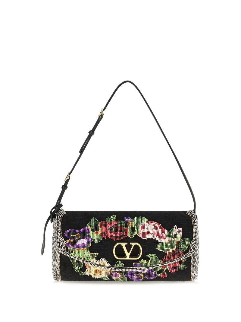 Valentino Garavani Valentino Garavani Small Devain Embroidered Shoulder Bag - World Class Fashion