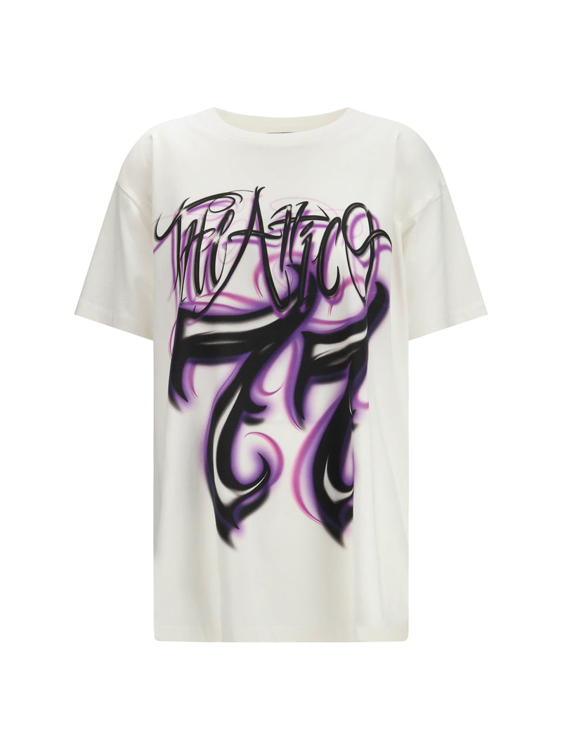 The Attico The Attico Oversized Graphic Logo T-shirt White/Multicolor - World Class Fashion