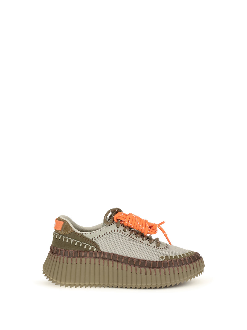 Chloe Chloé Nama Sneakers Army Green - World Class Fashion