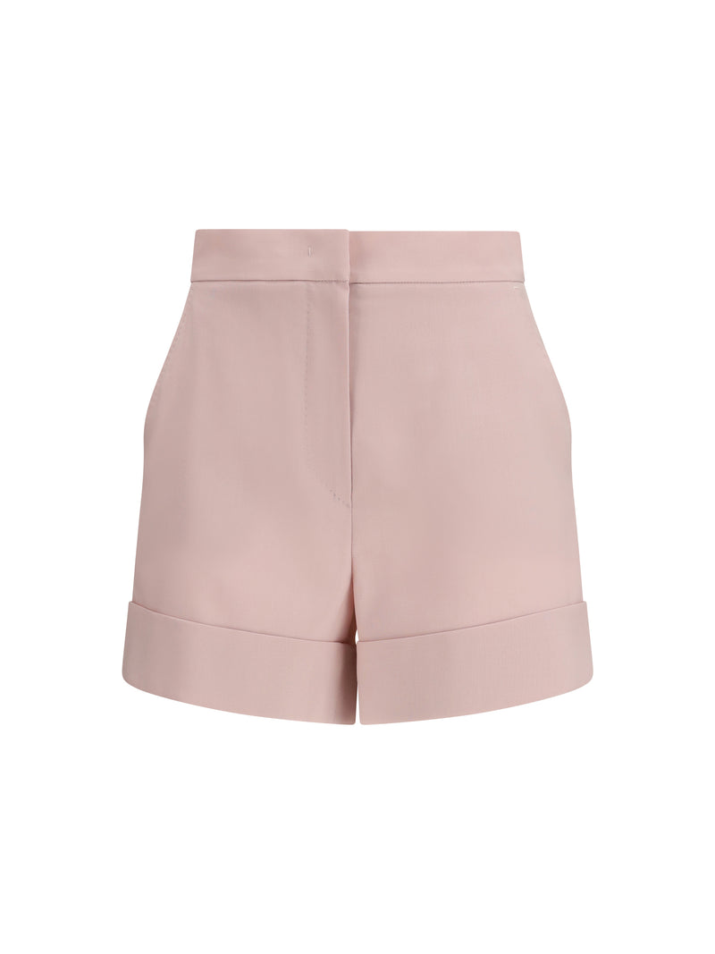 Max Mara Max Mara Mohair and Silk Canvas Shorts Beige Rosa - World Class Fashion