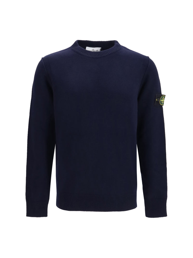 Stone Island Stone Island Sweater Crewneck With Logo Patch On The Sleeve - World Class Fashion