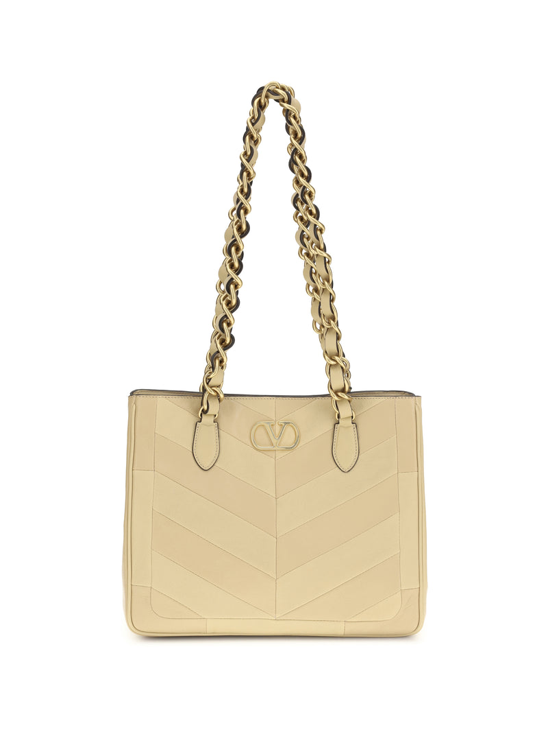 Valentino Garavani Valentino Garavani La Seine Shopping Bag Gold Beige - World Class Fashion