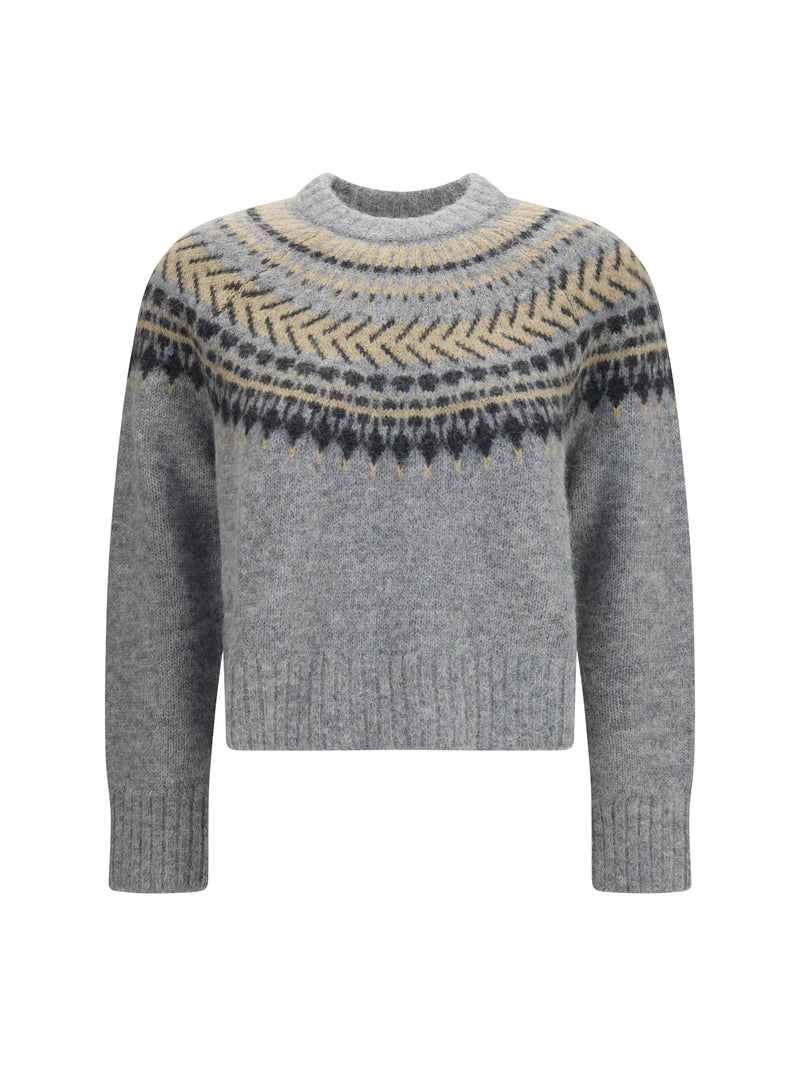 Barbour Barbour Annette Fair Isle Crewneck Jumper Grey Multi - World Class Fashion