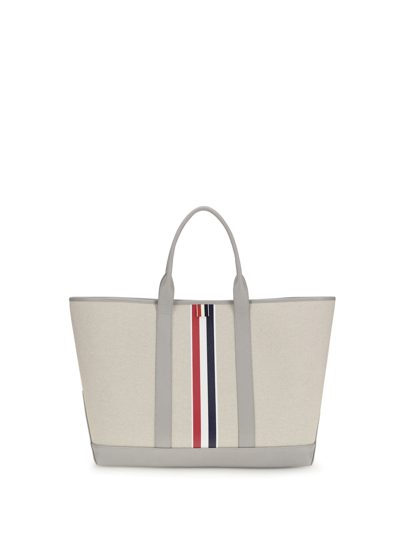 Thom Browne Thom Browne Canvas Tote Bag Light Grey - World Class Fashion