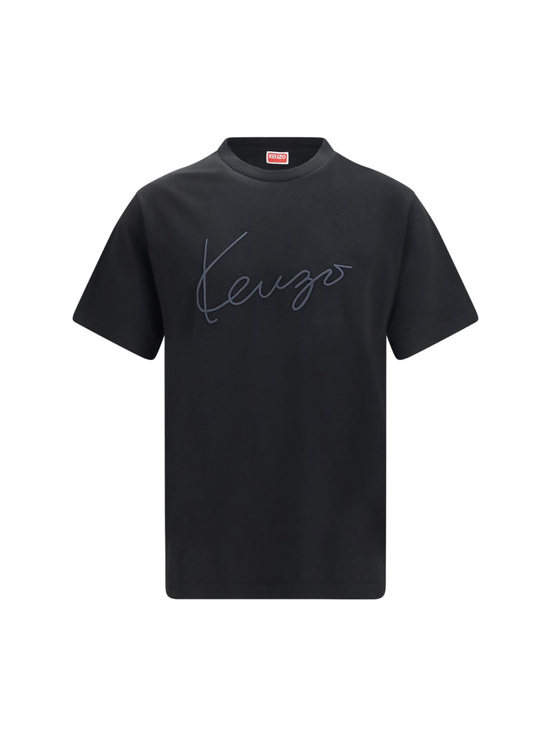 Kenzo Camiseta de algodón Kenzo con firma bordada - Negra - World Class Fashion