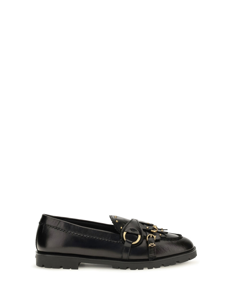 Pinko Pinko Nora Leather Loafers Black Women - World Class Fashion