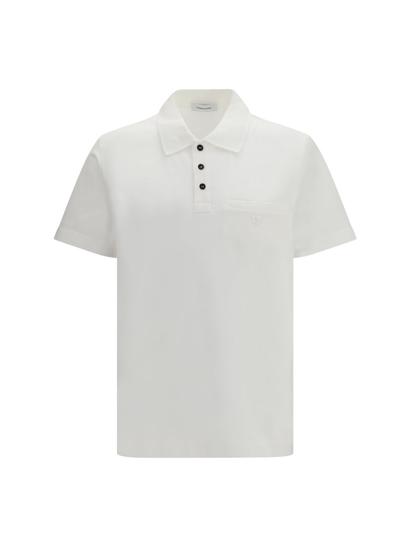 Ferragamo Ferragamo Cotton Polo Shirt Optic-White Men - World Class Fashion