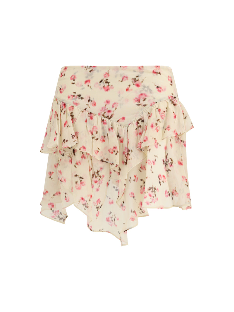 Marant Étoile Marant Étoile Lolita Flared Floral Skirt Beige - World Class Fashion