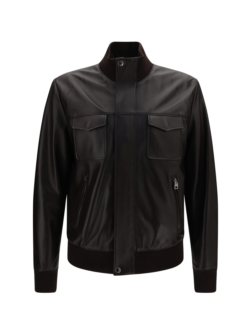 Dolce & Gabbana Dolce & Gabbana Lambskin Jacket With Zip - World Class Fashion