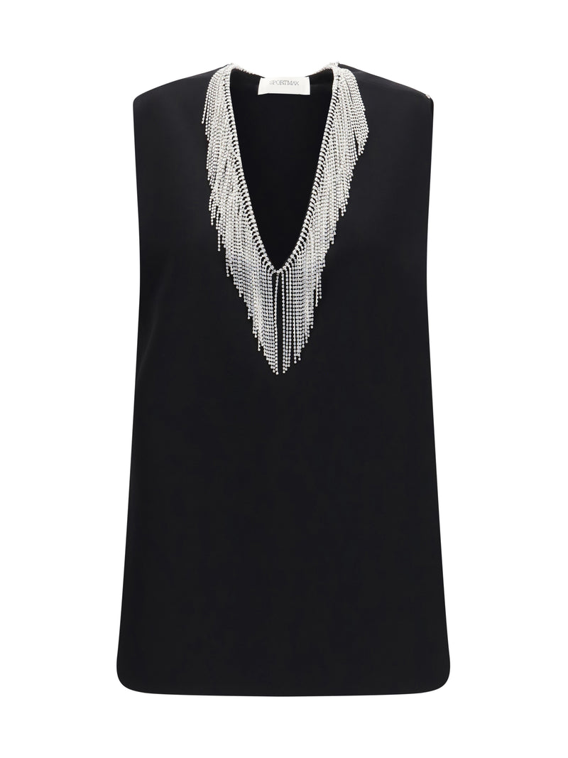Max Mara Sportmax Max Mara Sportmax Faglia V-neck Top Nero - World Class Fashion