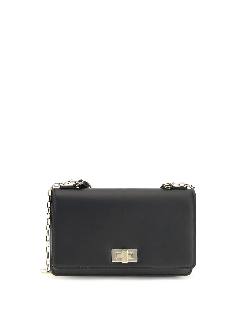 Fendi Fendi Peekaboo Leather Chain Wallet Nero - World Class Fashion