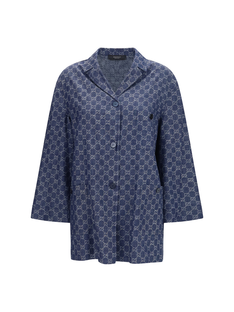 Gucci Gucci GG Jacquard Cotton Jacket Blue - World Class Fashion