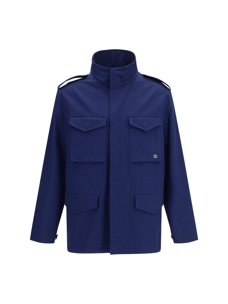 Valentino Valentino Vlogo Signature Caban Jacket Bluette - World Class Fashion