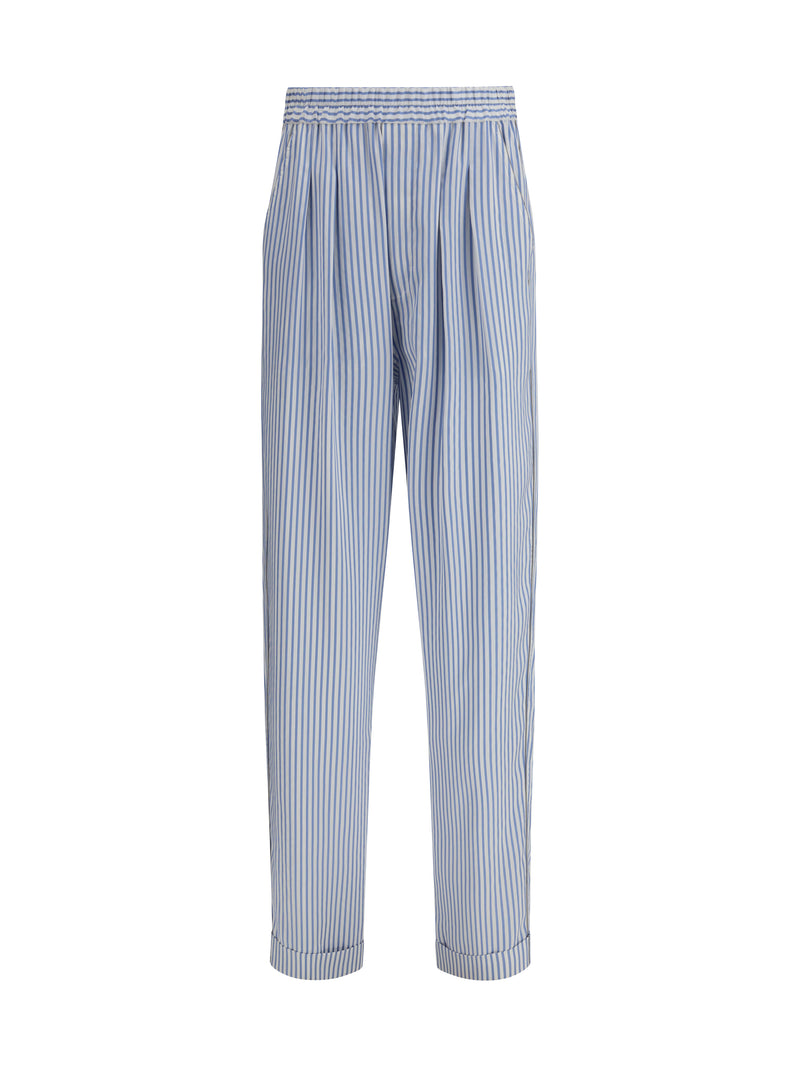 Tom Ford Tom Ford Striped Silk PJ Pants Sky Blue/Off White - World Class Fashion