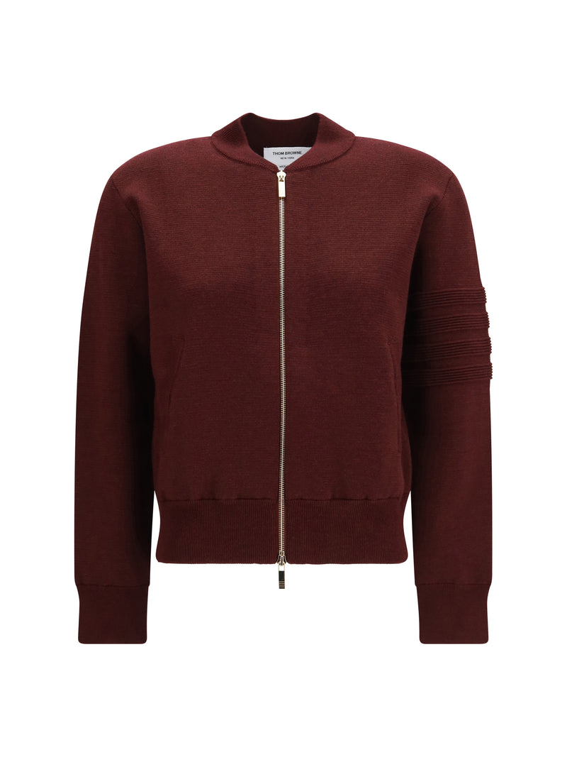 Thom Browne Thom Browne Ottoman Milano Stitch Bomber Jacket Burgundy - World Class Fashion