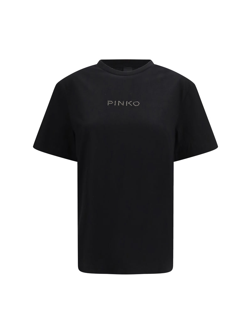 Pinko Pinko Rhinestone T-shirt Nero Limousine - World Class Fashion