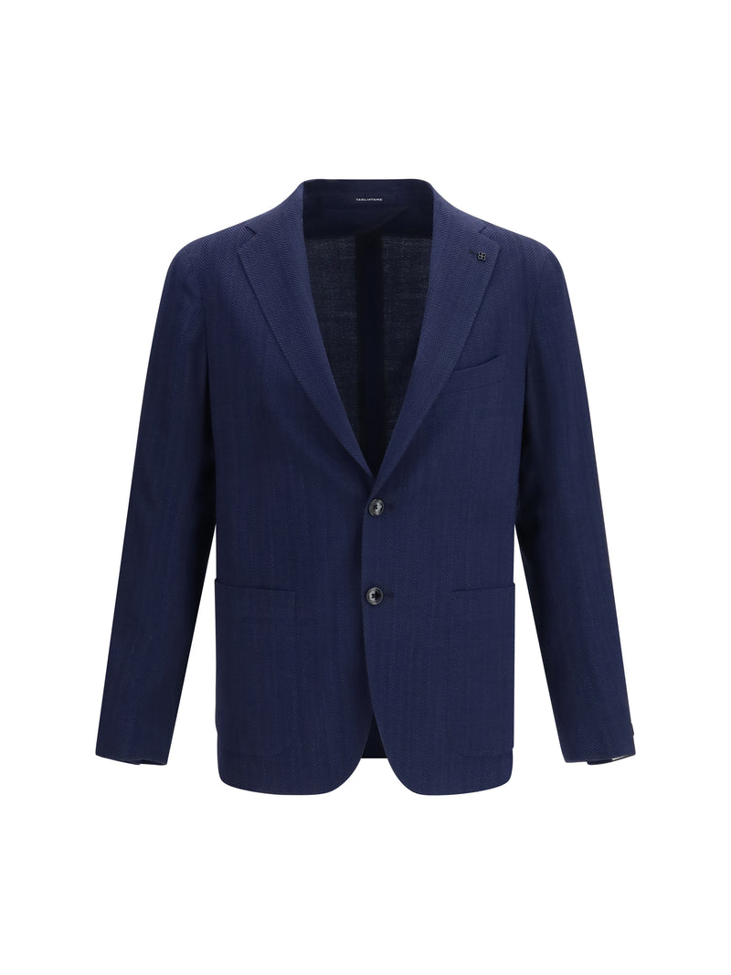 Tagliatore Tagliatore Herringbone Single-breasted Jacket Blue Men - World Class Fashion